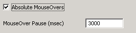 Section of Advanced Recording Preferences Showing
	Mouseover Hover Interval Setting