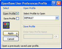 Sample of eValid Profiles Processing Window