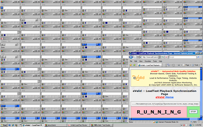 Animated Image of 100-wide eValid LoadTest