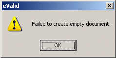 Failed to create empty document.